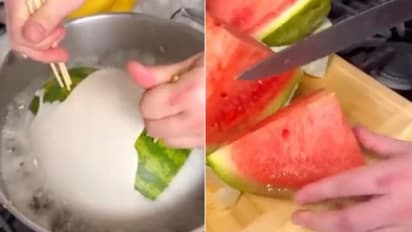 തണ്ണിമത്തൻ മാവില്‍ മുക്കി പൊരിച്ചെടുത്ത് കഴിക്കുന്നു; വിചിത്രമായ വീഡിയോ വൈറല്‍