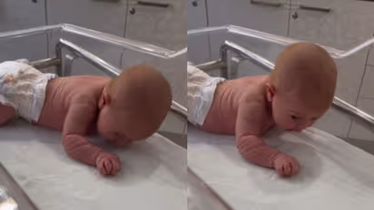 മൂന്ന് ദിവസം പ്രായമുള്ള കുഞ്ഞ് ചെയ്യുന്നത് കണ്ടോ? വീഡിയോ പങ്കിട്ട് അമ്മ...