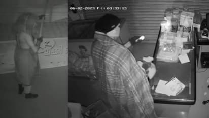 പുലർച്ചയോടെ പുതപ്പ് മൂടിയെത്തി, ഏറെ നേരം ചുറ്റിത്തിരിഞ്ഞു, വടി ഉപോയഗിച്ച് കടകളുടെ സിസിടിവി മറച്ചു, മോഷണം!