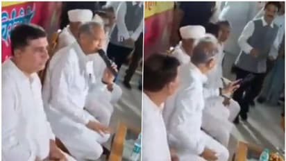 പരിപാടിക്കിടെ മൈക്ക് കേടായി; വലിച്ചെറിഞ്ഞ് അശോക് ഗെലോട്ട് -വീഡിയോ