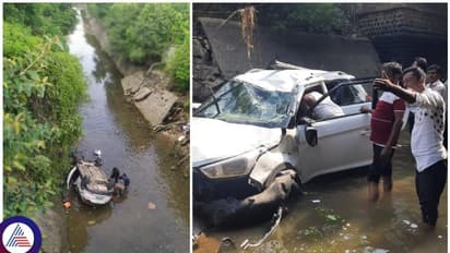 ಕುಟುಂಬ ಸಮೇತ ವಿಶ್ವೇಶ್ವರಯ್ಯ ನಾಲೆಗೆ ಬಿದ್ದ ಕಾರು: ಪ್ರಾಣ ಉಳಿದಿದ್ದೇ ದೊಡ್ಡ ಪವಾಡ