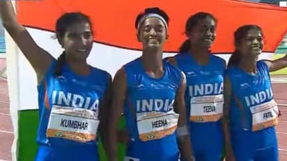4x400 மீட்டர் தொடர் ஓட்டப் போட்டியில் தங்கம் வென்ற இந்திய வீராங்கனைகள்!