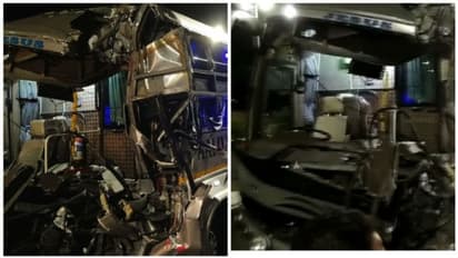 പാലക്കാട്ട് കണ്ടയ്നർ ലോറിക്ക് പിറകിൽ ബസിടിച്ചുകയറി അപകടം, നിരവധിപ്പേർക്ക് പരിക്ക് 