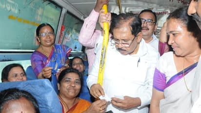 ಕಾಂಗ್ರೆಸ್  ಶಕ್ತಿ ಯೋಜನೆ ಅನಾವರಣ, ಮಹಿಳೆಯರ ಉಚಿತ ಪ್ರಯಾಣಕ್ಕೆ ಬಸ್ ಫುಲ್ ರಶ್