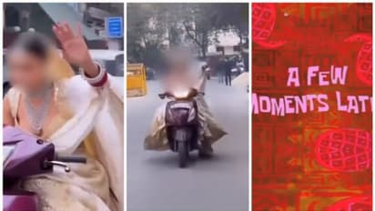 ഹെൽമറ്റില്ലാതെ വണ്ടിയോടിച്ച് നടുറോട്ടിൽ നവവധുവിന്റെ റീൽ ഷൂട്ട്; നല്ല ഒന്നാന്തരം മറുപടി നൽകി ഡൽഹി പൊലീസ്