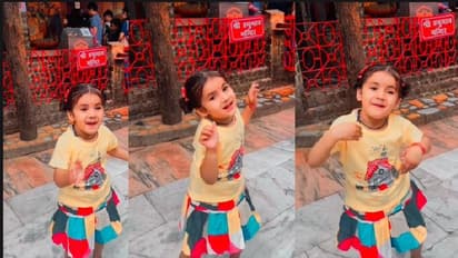 ಜೈ ಭಜರಂಗಿ: ದೇಗುಲ ಮುಂದೆ ಭಕ್ತಿಗೀತೆಗೆ ಬಾಲಕಿಯ ನೃತ್ಯ:  ವಿಡಿಯೋ ವೈರಲ್