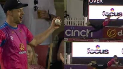 வரலாற்றில் சிறப்பான கேட்ச்: பறந்து பிடித்த இங்கிலாந்து வீரர் பிராட்லி ஹர்ரி: குவியும் பாராட்டுக்கள்!