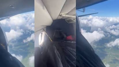Viral video: പറന്ന് 30മിനിറ്റ്, വിമാനത്തിന്റെ എമർജൻസി ഡോര്‍ തുറന്നു, ആഞ്ഞടിച്ച് കാറ്റ്, ഭയപ്പെടുത്തുന്ന വീഡിയോ