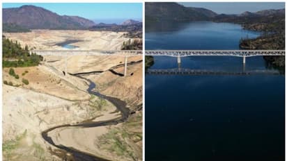 ഒരു നദി രണ്ട് കാലം; വറ്റിവരണ്ടും നിറഞ്ഞ് കവിഞ്ഞും ഫെതര് നദി, ചിത്രം പങ്കുവച്ച് ഗെറ്റി