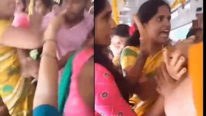 ബസിൽ ഒരു സീറ്റിന് വേണ്ടി രണ്ട് സ്ത്രീകൾ തമ്മിൽ പൊരിഞ്ഞ അടി