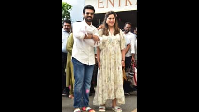 எங்க குழந்தைக்கு பேரு தேர்வு செஞ்சாச்சு! பெயர் சூட்டு விழா பற்றி அறிவித்த ராம் சரண் - உபாசனா ஜோடி!