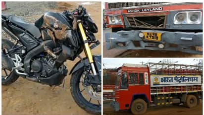 ഗ്യാസ് സിലിണ്ടർ ലോറിയിടിച്ച് കയറി, ബൈക്ക് യാത്രക്കാരായ 2 യുവാക്കൾ മരിച്ചു, മൂന്നാമന് ഗുരുതര പരിക്ക്