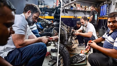 ದಿಲ್ಲಿ ಕರೋಲ್ಭಾಗ್ ಮಾರುಕಟ್ಟೆಯಲ್ಲಿ ಬೈಕ್ ರಿಪೇರಿ ಮಾಡಿದ ರಾಹುಲ್ ಗಾಂಧಿ