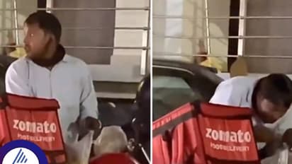 ಪ್ಲಾಸ್ಟಿಕ್ ಕವರ್ನಿಂದ ಅನ್ನ ತಿನ್ನೋ ಝೊಮೆಟೋ ಡೆಲಿವರಿ ಬಾಯ್; ವಿಡಿಯೋ ವೈರಲ್!