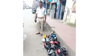 Chikkamagaluru: ಬೈಕ್‌ ಸವಾರರಿಗೆ ಕಾಫಿನಾಡ ಪೊಲೀಸರ ಆರೋಗ್ಯ ಪಾಠ: ಹಾಫ್ ಹೆಲ್ಮೆಟ್‌ ಸೀಜ್