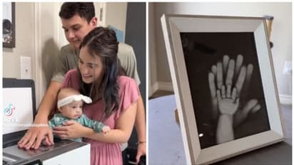 അച്ഛന്‍റെയും അമ്മയുടെയും കുഞ്ഞിന്‍റെയും കൈപ്പടയുടെ സ്കാനര്‍ ചിത്രം വൈറല്‍ !