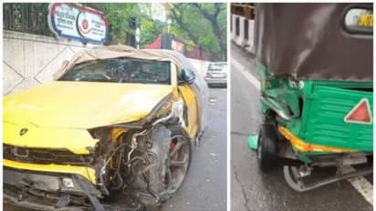 ഓട്ടോയുമായി കൂട്ടിയിടിച്ച ലംബോര്ഗിനി തവിടുപൊടി, നഷ്ടം 10 ലക്ഷം!
