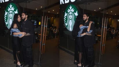 கழண்டு விழும் ஓவர் கோட்... கண்டுகொள்ளாத ஸ்ருதி ஹாசன்! பொது இடத்தில் காதலனை கட்டி அணைத்து ரொமான்ஸ்! போட்டோஸ் 