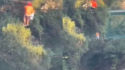 സിപ് ലൈനില് നിന്ന് 40 അടി താഴ്ചയിലേക്ക് വീണ് 6 വയസുകാരന്; ഞെട്ടിക്കുന്ന വീഡിയോ പുറത്ത്