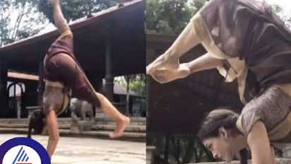 ಸೀರೆ  ಉಟ್ಟುಕೊಂಡೇ ಸ್ಟಂಟ್, ರೋಮಾಂಚನಕಾರಿ ಬ್ಯಾಕ್‌ಫ್ಲಿಪ್ ಮಾಡಿದ ಬ್ಯೂಟಿ!