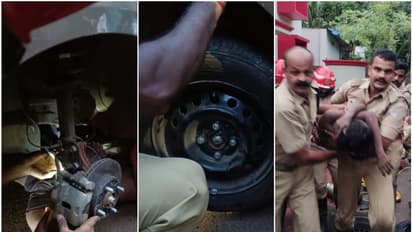 മദ്യലഹരിയിൽ റോഡരികിൽ യുവാവ്, യുവതിയോടിച്ച കാർ വളവിൽ വെച്ച് പാഞ്ഞു കയറി, രക്ഷപ്പെടുത്തി ഫയർഫോഴ്സ്