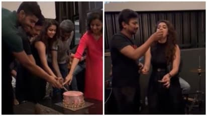 மனைவி கிருத்திகா மற்றும் படக்குழுவினருடன் கேக் வெட்டி 'மாமன்னன்' வெற்றியை கொண்டாடிய உதயநிதி!