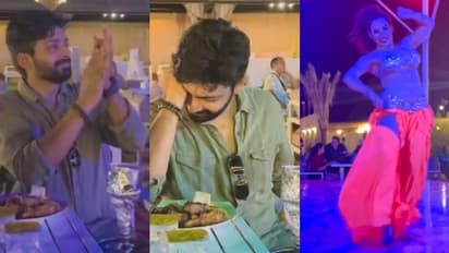 ബെല്ലി ഡാന്‍സ് കണ്ട് നാണിച്ച് തേജസ്‌, വീഡിയോ പകര്‍ത്തി ഭാര്യ മാളവിക