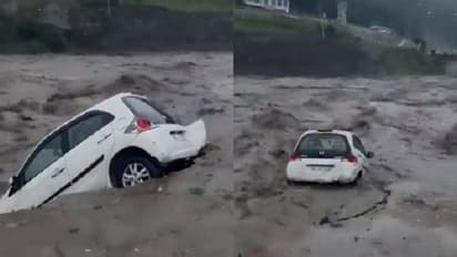 హిమాచల్ ప్రదేశ్ వరదలు.. చూస్తుండగానే బియాస్ నదిలో కొట్టుకుపోయిన కారు.. వీడియో వైరల్