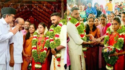 നാടൊരുമിച്ചു, ക്ഷേത്രമുറ്റത്ത് കൈപിടിച്ച് കൊടുക്കാൻ പാണക്കാട് തങ്ങളും, ഗീതയ്ക്കും വിഷ്ണുവിനും മാംഗല്യം