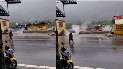 ಭಾರಿ ಮಳೆಗೆ ಕೊಚ್ಚಿ ಹೋದ ಎಸ್ಬಿಐ ಎಟಿಎಂ, ಹಿಮಾಚಲ ಪ್ರದೇಶದಲ್ಲಿ ವಾಹನ, ಕಟ್ಟದ ಜಲಸಮಾಧಿ!