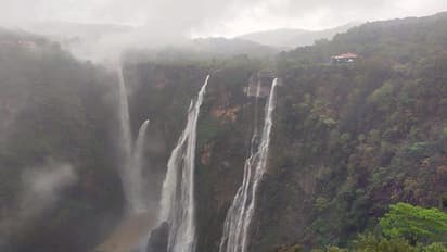 ಧುಮ್ಮಿಕ್ಕುತ್ತಿರುವ ಜೋಗದ ಸೊಬಗು: ರಾಜ, ರಾಣಿ, ರೋರರ್‌, ರಾಕೆಟ್‌, ಲೇಡಿ ನೋಡಲು ಪ್ರವಾ​ಸಿ​ಗ​ರ ದಂಡು