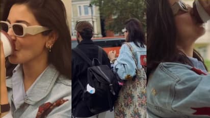 லண்டனில் காஃபி கப்புடன் உலா வரும் அனுஷ்கா சர்மா; வீடியோ எடுக்கும் விராட் கோலி!