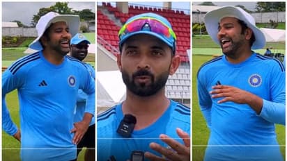 ഞാനിപ്പോഴും യുവാവാണ്! മാധ്യമങ്ങളോട് രഹാനെയുടെ കലിപ്പന് മറുപടി; പരിഹാസച്ചിരി അടക്കാനാവാതെ രോഹിത് - വീഡിയോ