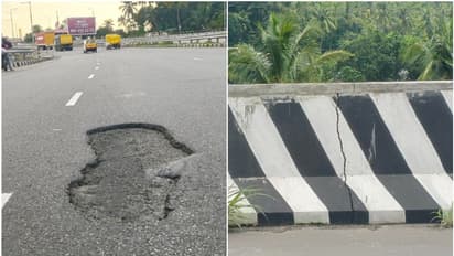 മണ്ണുത്തി-വടക്കഞ്ചേരി ദേശീയപാതയില് കമ്പനിക്ക് ശ്രദ്ധ ടോള് പിരിക്കാന് മാത്രം; ടാര് ഒലിച്ചുപോയി, വിള്ളല്