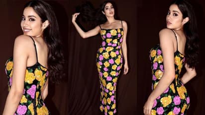ലക്ഷങ്ങള്‍ വിലയുള്ള ഫ്ലോറൽ ബോഡികോൺ ഗൗണിൽ ജാൻവി കപൂര്‍; ചിത്രങ്ങള്‍ വൈറല്‍