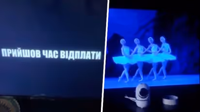 'The hour of reckoning has come': Ukrainians warn Russians in petrifying TV message after hack (WATCH)