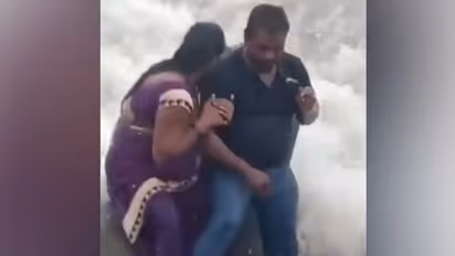 Tragic drowning incident: Video of woman being swept away in Mumbai's Bandstand surfaces online (WATCH)
