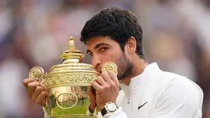 Alcaraz wins maiden Wimbledon crown to retain World No.1 spot; WATCH winning moment against Djokovic