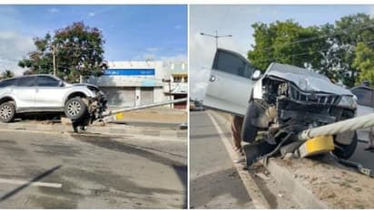 கோவை சாலையில் விபத்தில் சிக்கிய சொகுசு கார்.! அவசரமாக காரை திறந்து பார்த்த போலீசாருக்கு காத்திருந்த அதிர்ச்சி