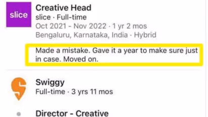 ജോലി ചെയ്ത കമ്പനിയെ കുറിച്ചുള്ള യുവതിയുടെ സത്യസന്ധമായ ലിങ്ക്ഡ് ഇന് പ്രൊഫൈല് വൈറല്!