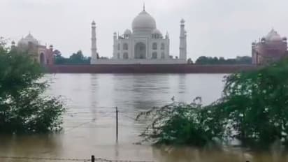 தாஜ் மஹாலை சூழ்ந்த வெள்ளம்; டெல்லியை மீண்டும் மிரட்டும் யமுனை!!
