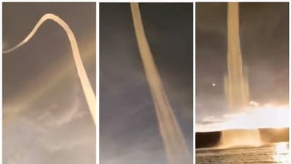 ജലാശയത്തില്‍ നിന്ന് ആകാശത്തോളം നീളുന്ന സ്വര്‍ണ്ണ ജലസ്തംഭത്തിന്‍റെ വീഡിയോ; അത്ഭുതപ്പെട്ട് നെറ്റിസണ്‍സ് !