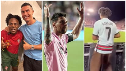 മെസി ഗോളടിച്ചാല് ഫാനാവും! 'സ്പീഡിന്' അമളി പറ്റി; ക്രിസ്റ്റ്യാനോയുടെ ജഴ്സി വലിച്ചൂരി ആഘോഷിച്ചു - വീഡിയോ