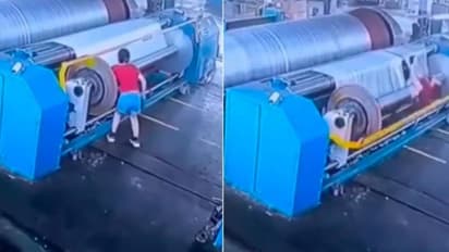 ಮಹಿಳೆಯನ್ನು ಎಳೆದುಕೊಂಡ ರೋಲಿಂಗ್ ಮಿಷಿನ್: ಭಯಾನಕ ವೀಡಿಯೋ ವೈರಲ್