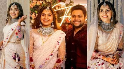 ബീന കണ്ണന്റെ പിങ്ക് ഫ്ലോറൽ ലെഹങ്കയില് രാജകീയ ലുക്കിൽ നൂറിൻ; വിവാഹ വീഡിയോ വൈറല്