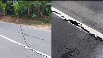 പണി പൂര്ത്തിയായിട്ട് 2 വര്ഷം; മലയോര ഹൈവേയിലെ കുറ്റിച്ചൽ കാര്യോട് ഭാഗത്തെ റോഡില് വിള്ളൽ