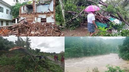 കനത്ത മഴ: പറവൂരിൽ സർക്കാർ കെട്ടിടം തകർന്നു വീണു, വീടുകൾ തകർന്നു; മിന്നൽ ചുഴലിയും