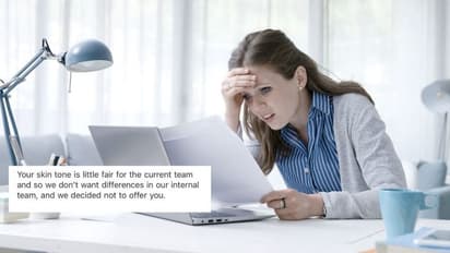 ತುಂಬಾ ಬೆಳ್ಳಗಿದ್ದೀಯಮ್ಮಾ, ಕೆಲ್ಸ ಕೊಡೋಕಾಗಲ್ಲ, ಟೀಮ್‌ನಲ್ಲಿ ತೊಂದ್ರೆಯಾಗುತ್ತೆ ಎಂದ ಕಂಪೆನಿ!