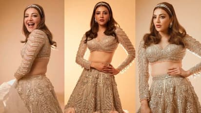 పదునెక్కిన కాజల్‌ అందాలు.. బార్బీ డాల్‌లా మెరిసిపోతూ విజువల్ ట్రీట్‌.. అతిలోక సుందరి దిగివచ్చిందా?