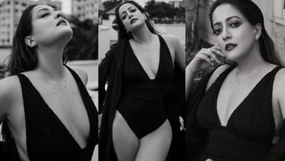 టెర్రస్ పై నిల్చుని మోనోకినీలో నితిన్ హీరోయిన్ తెగింపు.. 40 ప్లస్ ఏజ్ లో హీటెక్కించే హాట్ షో 